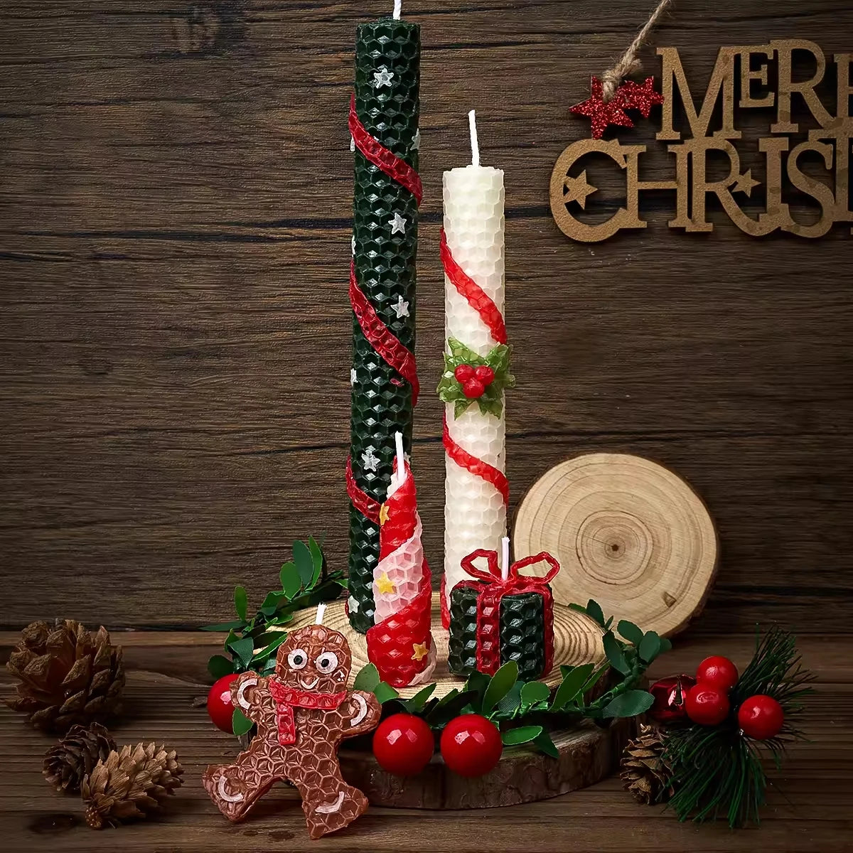 Rouleaux de Bougies en Feuille de Cire d’Abeille Colorée – Ensemble de 13 pièces (20x20 cm)