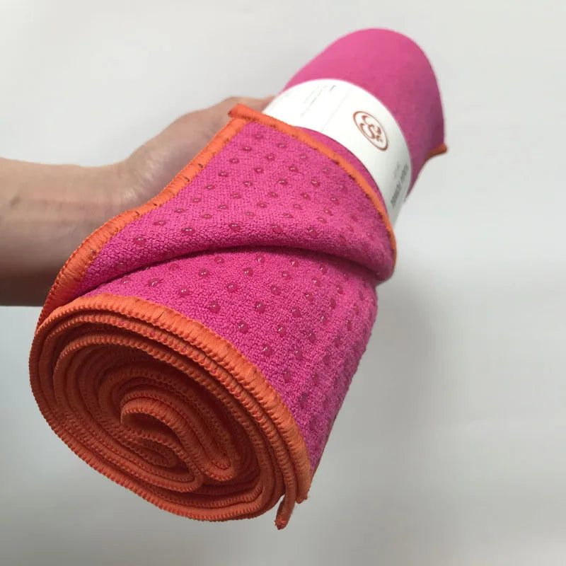 Tapis de yoga antidérapant portable microfibre  rose fushia - Les Rituels d'Isabelle
