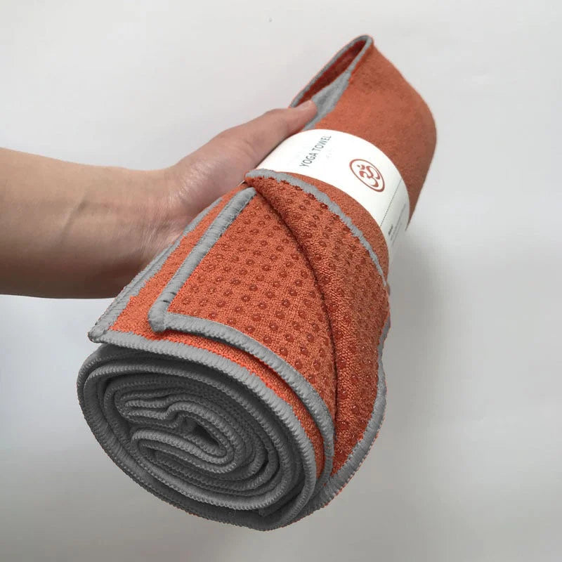Tapis de yoga antidérapant portable microfibre  orange brûlé - Les Rituels d'Isabelle