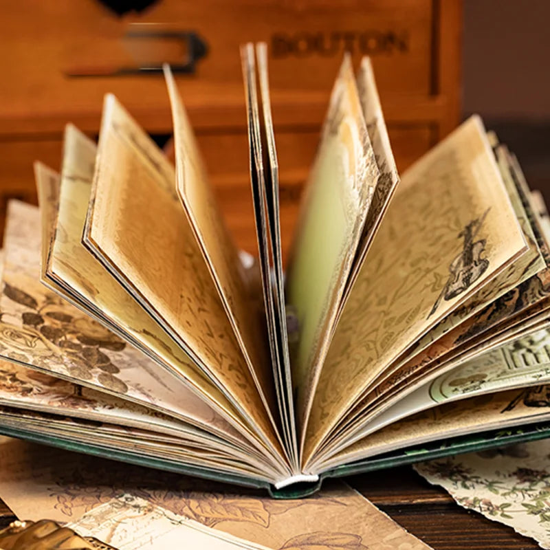 Cahier Vintage Mr.Paper – Bloc-notes rétro à feuilles dorées, 192 pages.