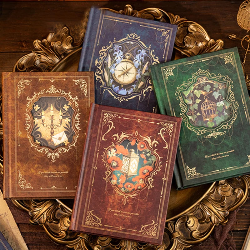 Cahier Vintage Mr.Paper – Bloc-notes rétro à feuilles dorées, 192 pages.