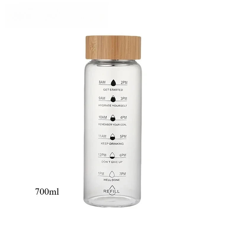 Bouteille en verre borosilicate 1000 ml avec infuseur et couvercle en bambou