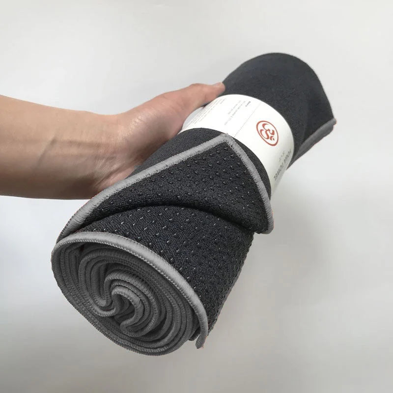 Tapis de yoga antidérapant portable microfibre  gris foncé - Les Rituels d'Isabelle