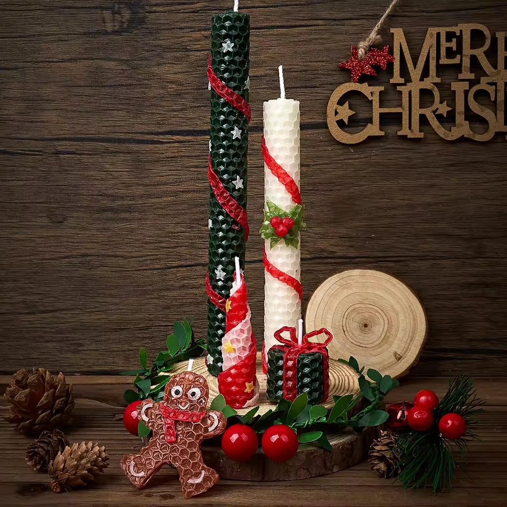 Rouleaux de Bougies en Feuille de Cire d’Abeille Colorée – Ensemble de 13 pièces (20x20 cm)