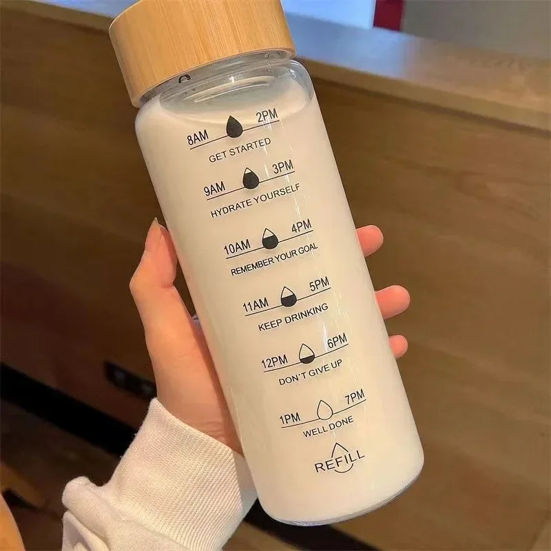 Bouteille en verre borosilicate 1000 ml avec infuseur et couvercle en bambou