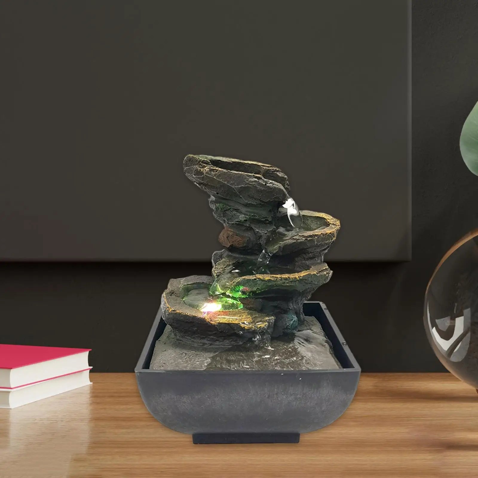 Fontaine d'eau brittop avec pompe, décor Feng Shui, 3 niveaux