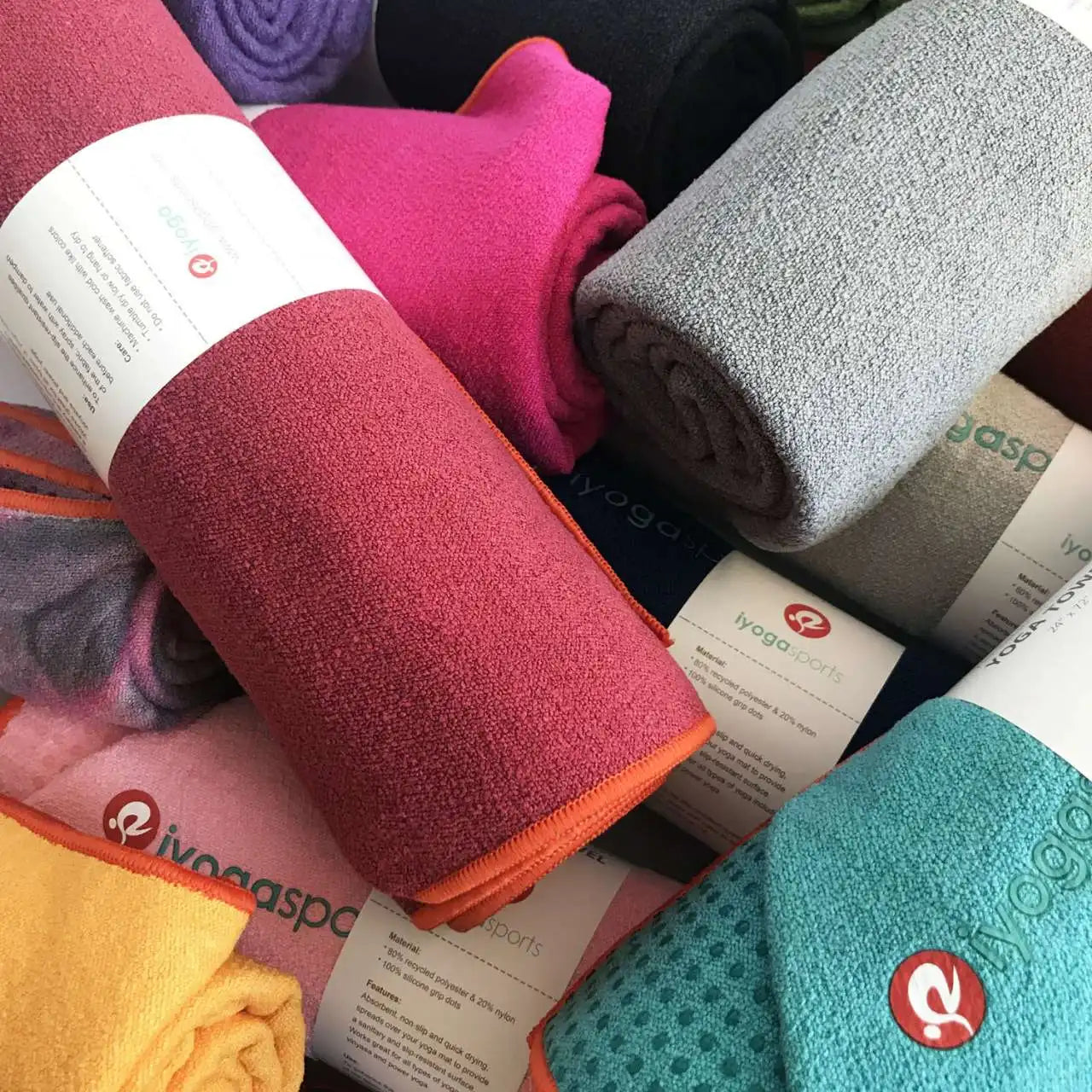 Tapis de yoga antidérapant portable microfibre  couleurs assorties- Les Rituels d'Isabelle